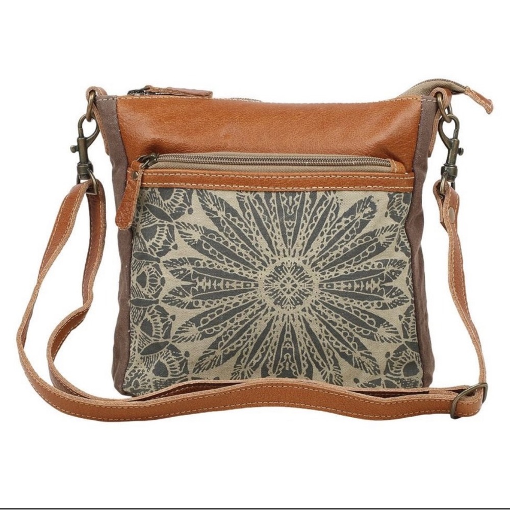 Myra Bag Dizzy Feathers Circle Crossbody S-1556